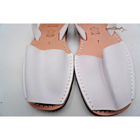 PONS Avarcas Men\'s  Size 7 Mediterranean White Leather Sandals Handmade in Spain main image 4
